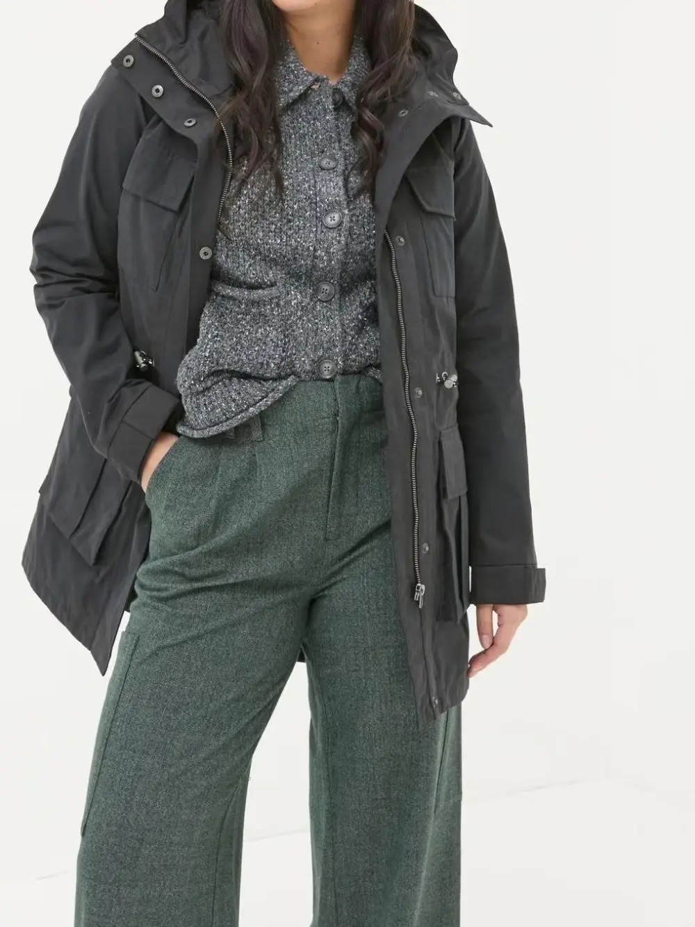 Black Waterproof Outdoor Coat