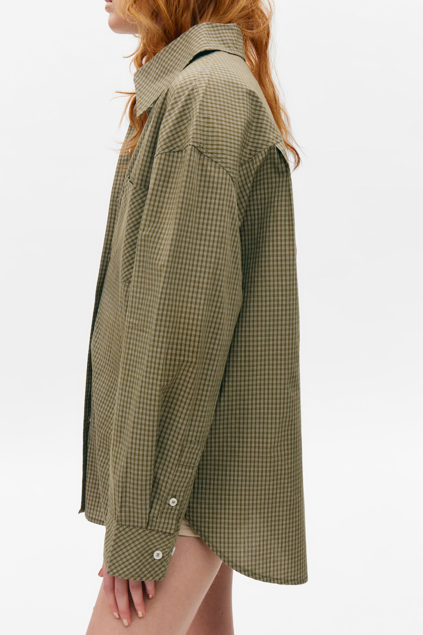 Button Up Drop Shoulder Shirt