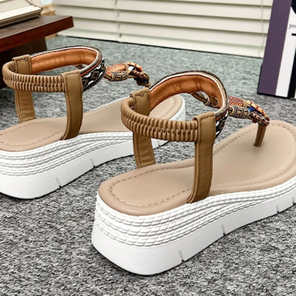 Classic Toe-Post Wedge Sandals