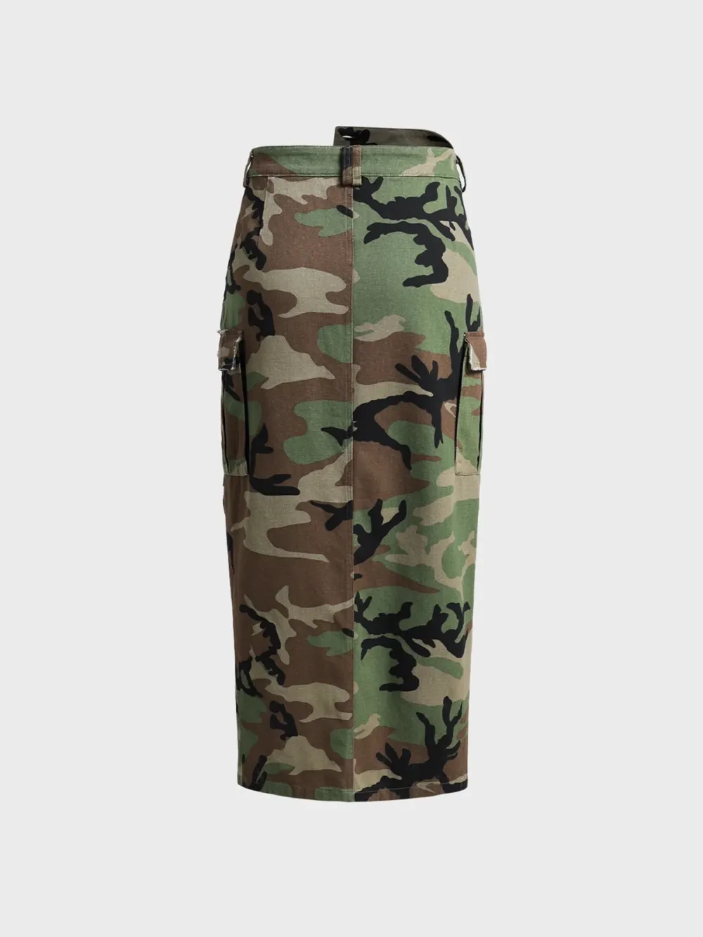 【Final Sale】Street Army Green Slim Bottom Skirt