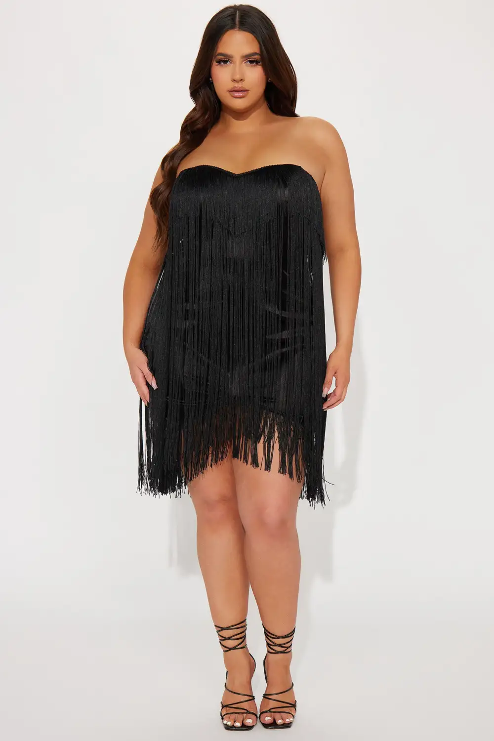 Farrah Fringe Mini Dress - Black