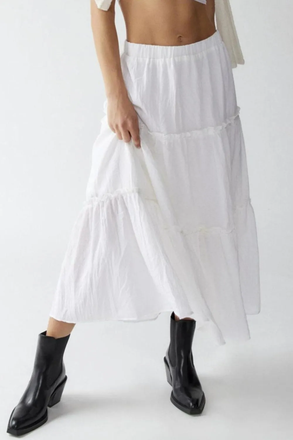 Frill Elastic Waist Mystique Skirt