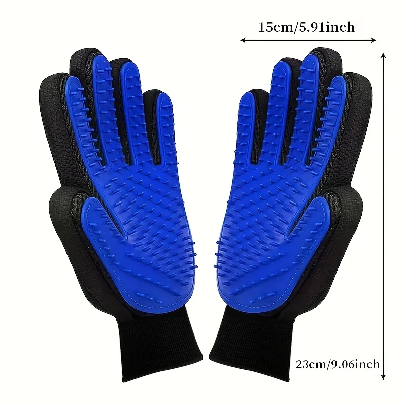 Pet Grooming Glove • Deshedding & Massage Grooming Glove • For Dogs & Cats • Loose Hair Removal Tool