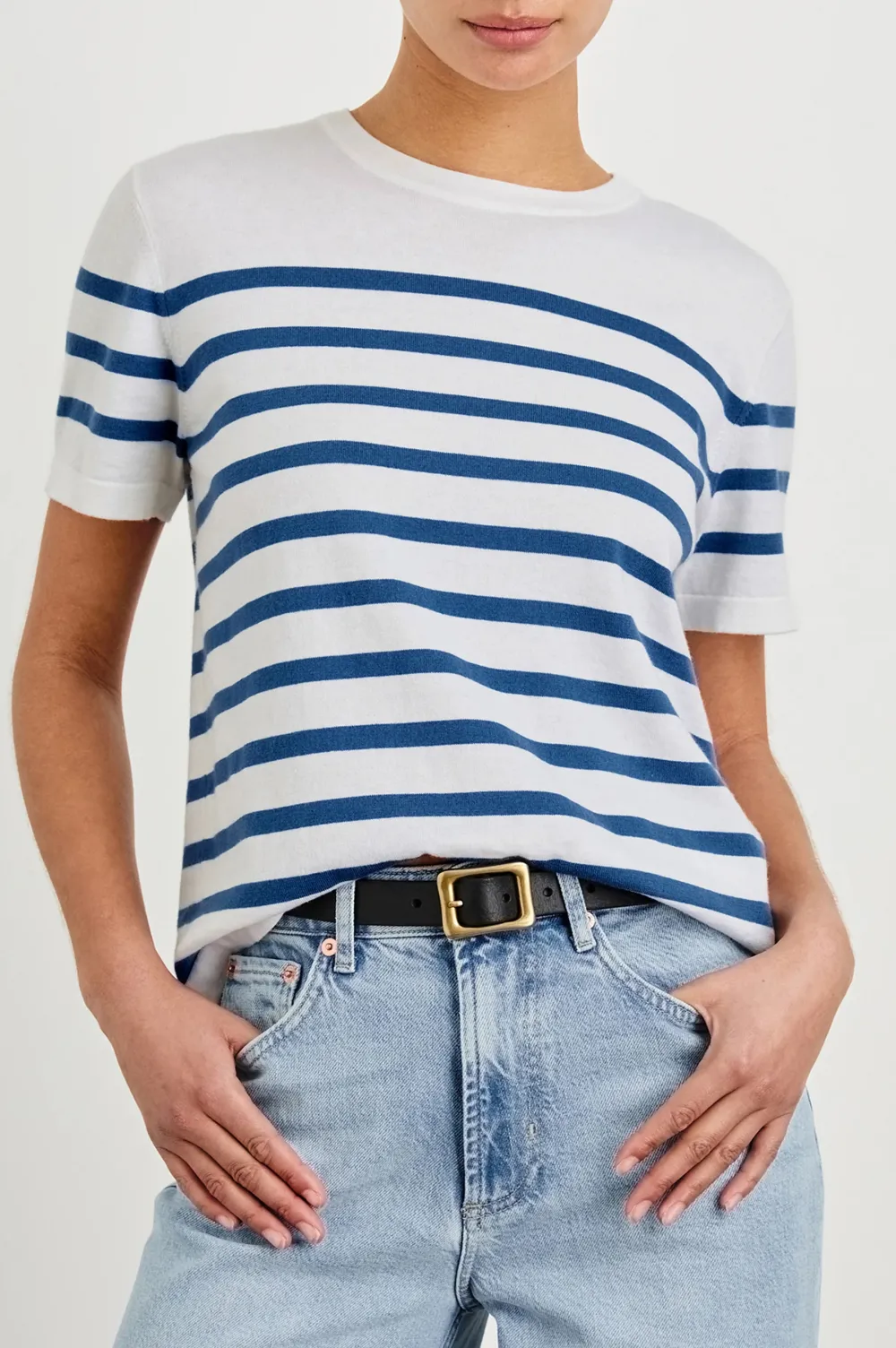 Pure Cotton Striped Printed Women's T-Shirt