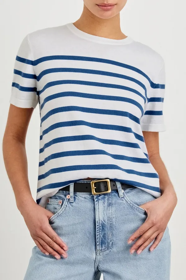 Pure Cotton Striped Printed Women's T-Shirt