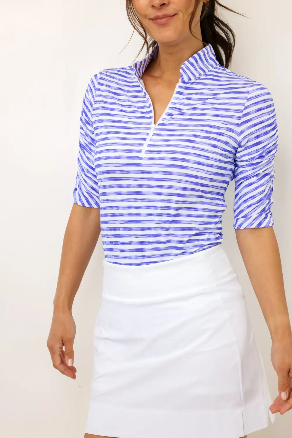 Collar Bow Stripe Shirt