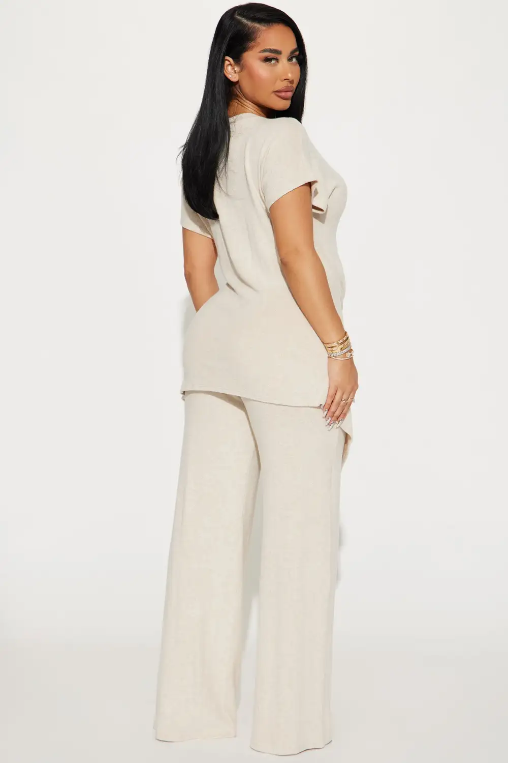 Mara Tie Waist Pant Set - Taupe
