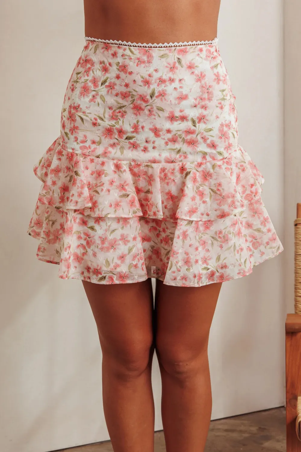 High Waist Ruffle Mini Skirt