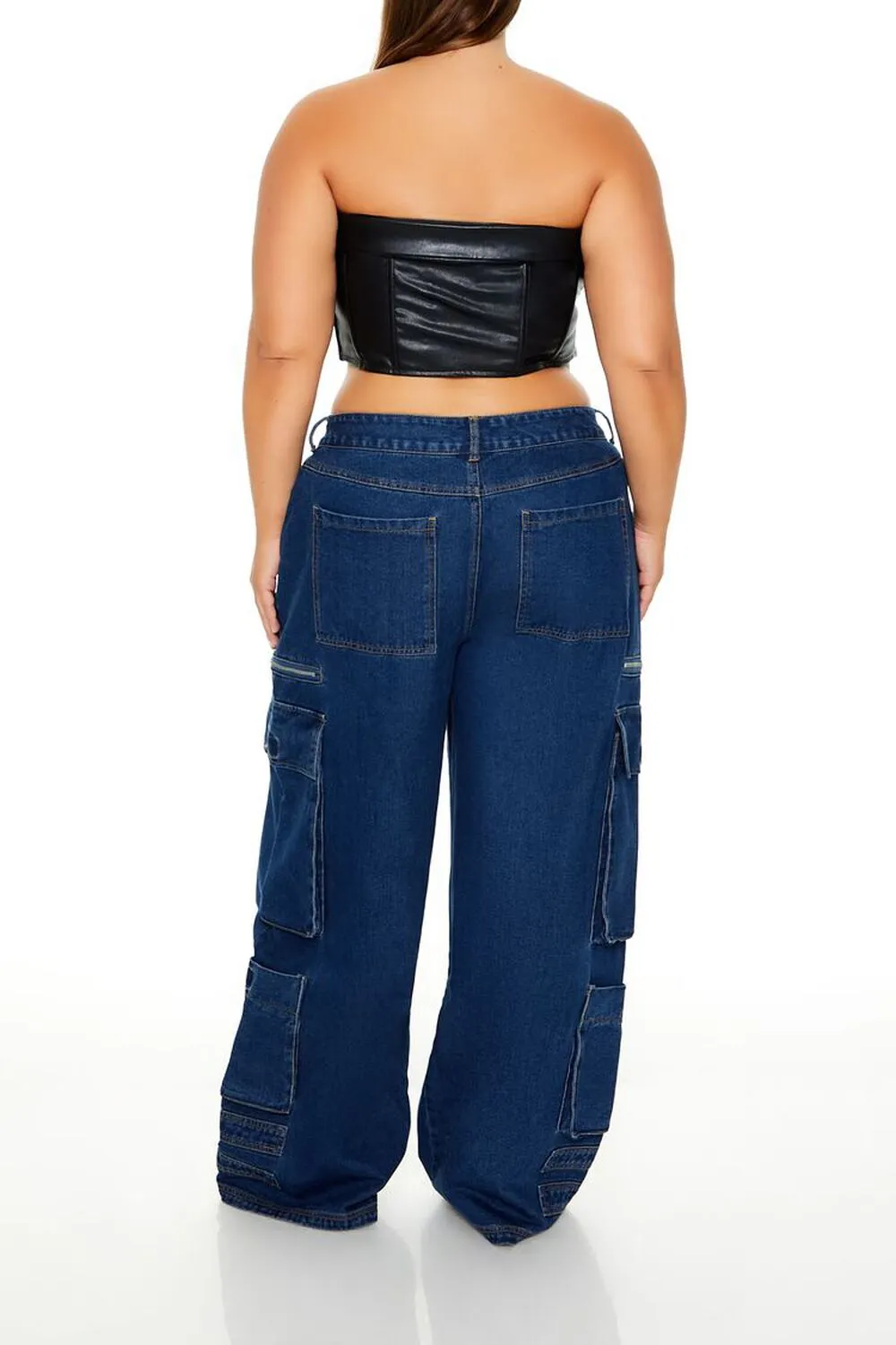 Plus Size Mid-Rise Cargo Jeans