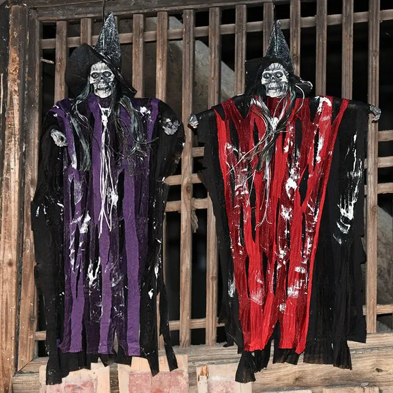 Halloween Decoration Terror Props Ghost House Decoration Sound Emitting Sound Control Skeleton Ghost Head