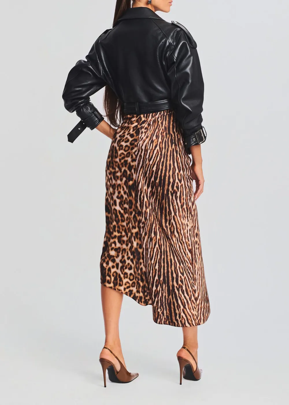 Lapel Buckle Leather Jacket