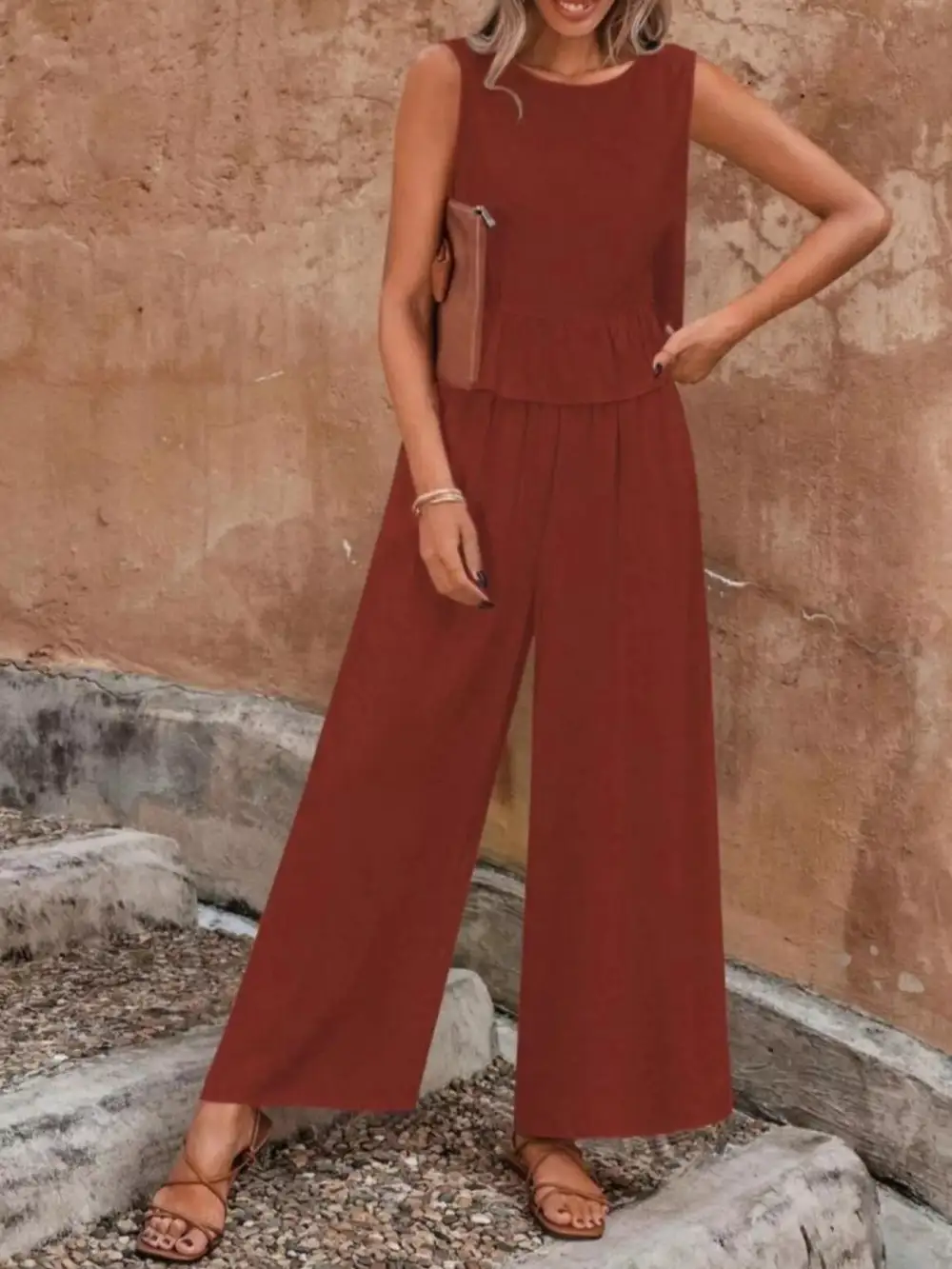 Ruffle Wide Leg Jumpsuit