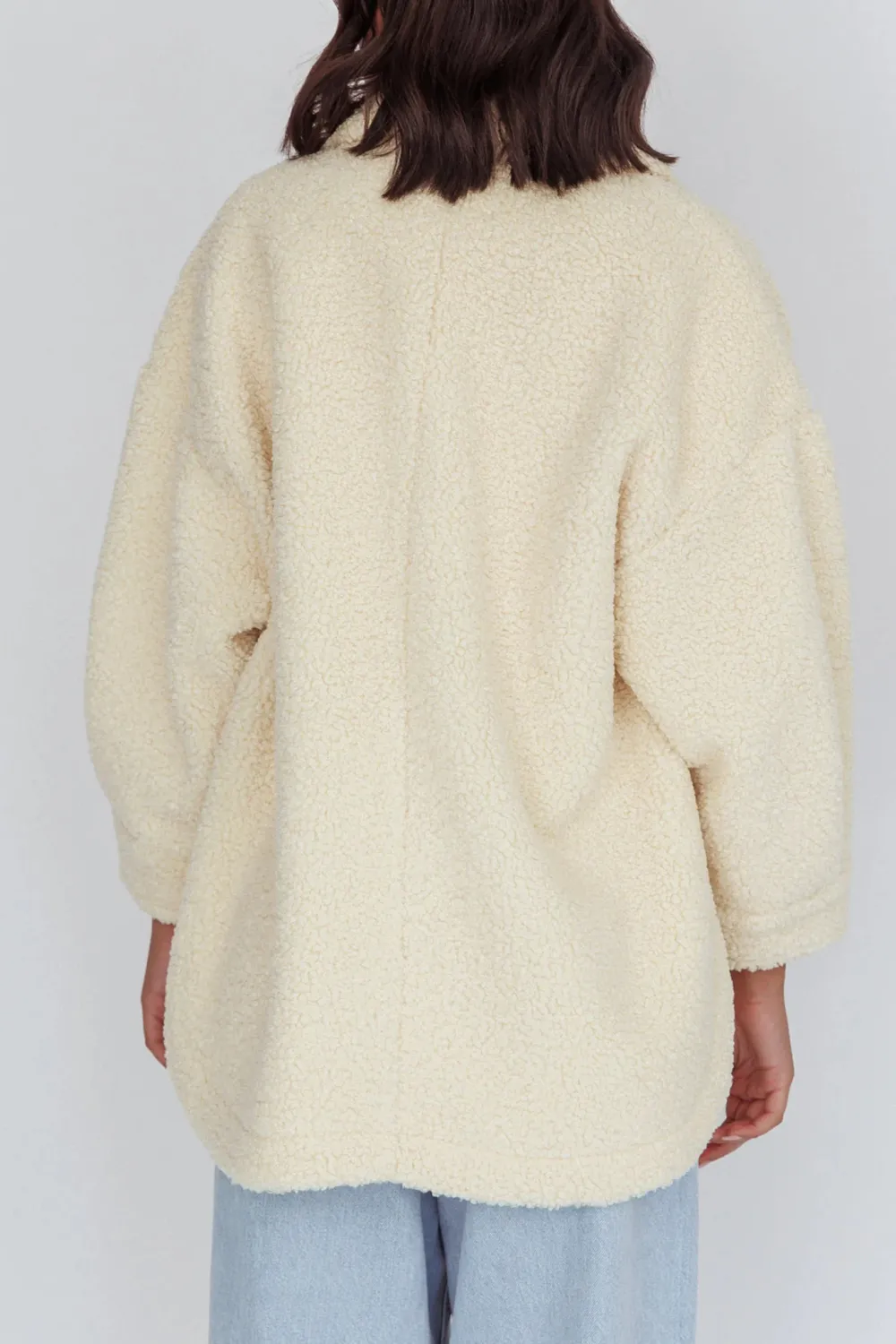 Simple Solid Color Lamb Wool Lapel Coat