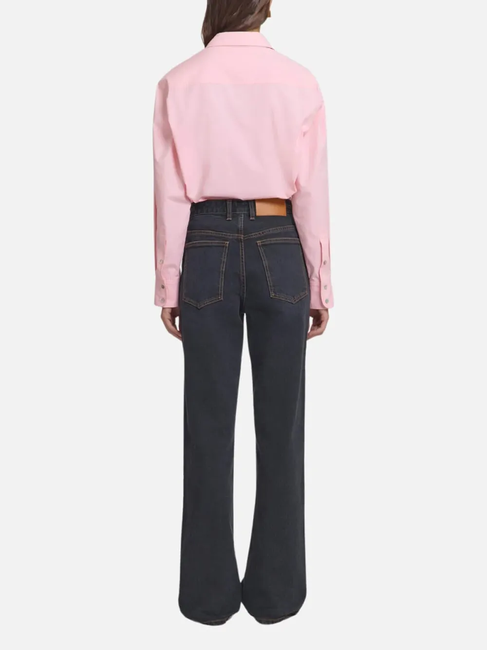 Pocketed Washed Straight Jeans