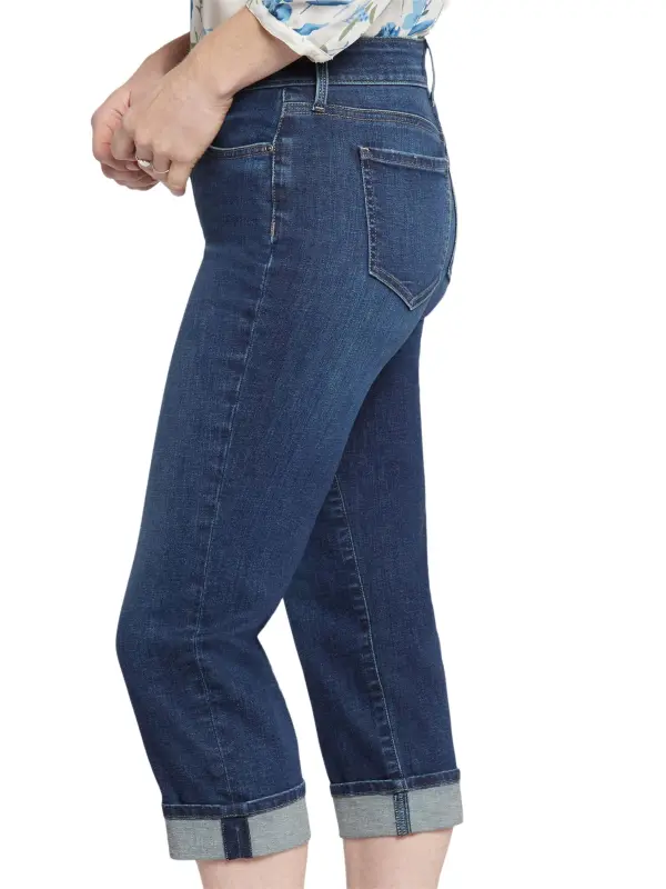 Cuffed Crop Straight Leg Jeans