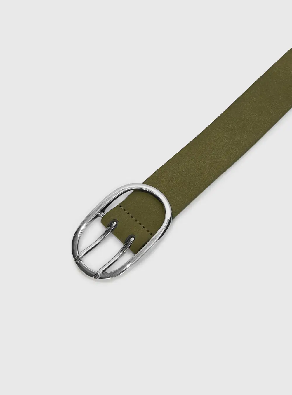 Low Key Buckle Suede-Like Belt