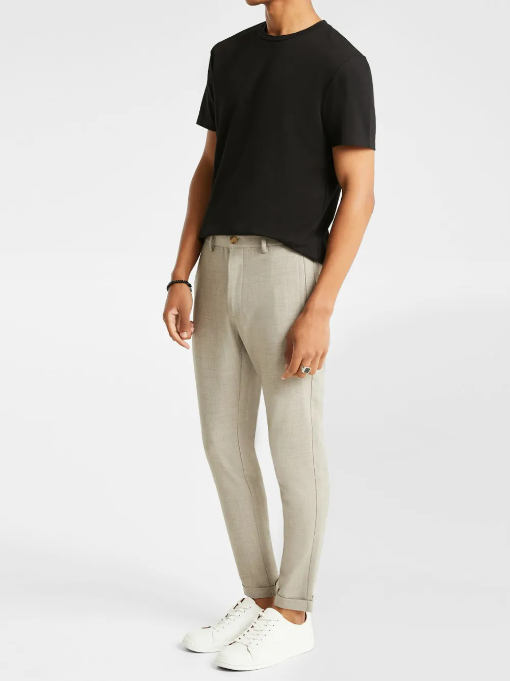 Plain Knit Short Sleeve T-Shirt