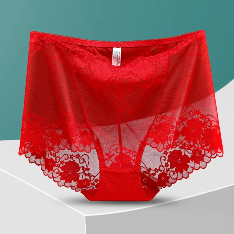 Soft Everyday High Waist Lace Trim Breathable Panty
