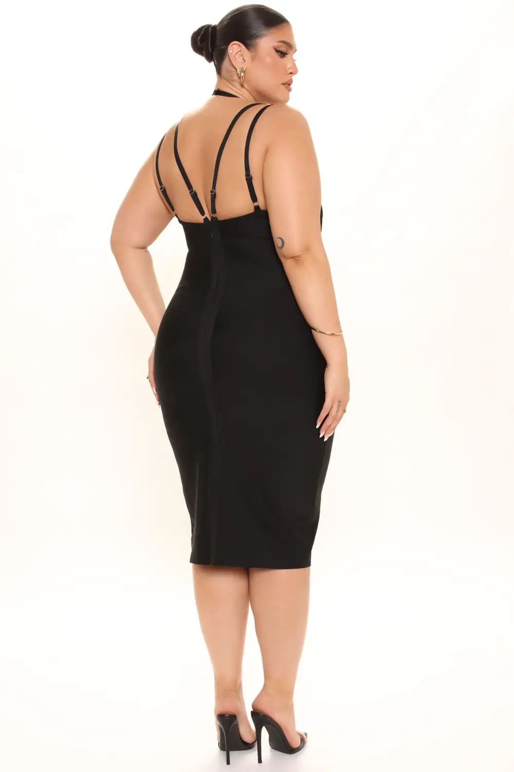 My Night Out Bandage Midi Dress - Black