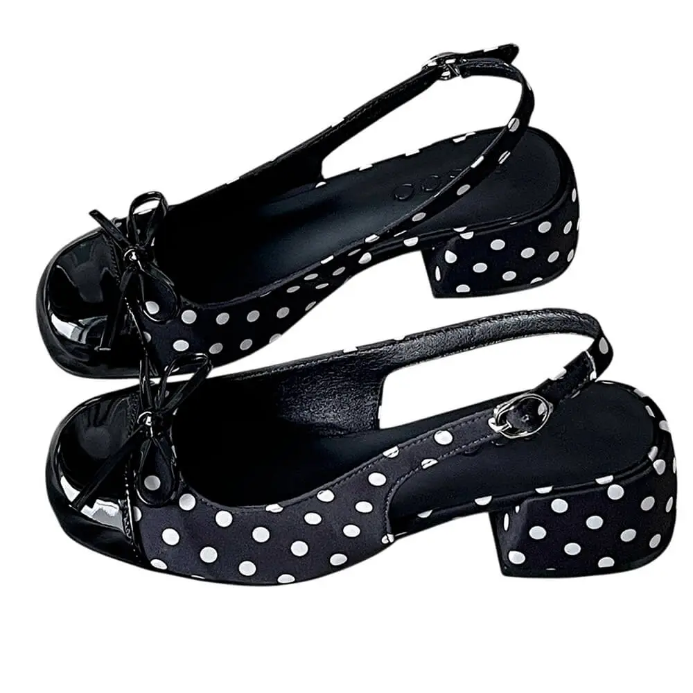 Princess Mood Polka Dot Slingback Sandals