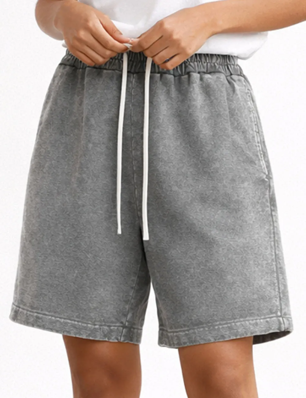 Vintage Washed Elastic Wide Leg Shorts
