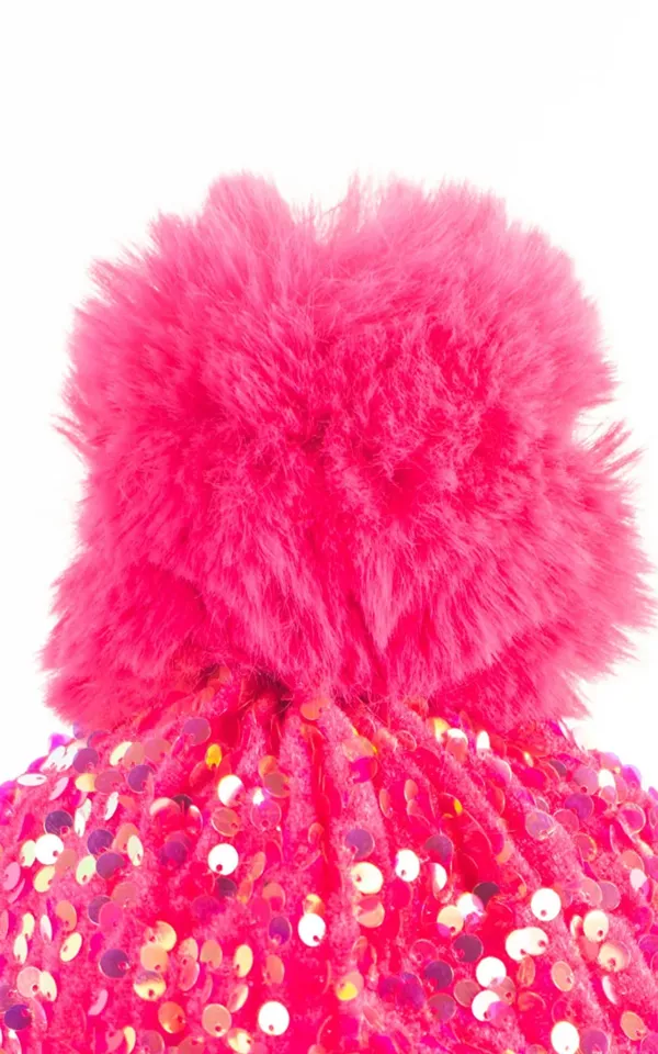 Cute Pink Fur Ball Hat