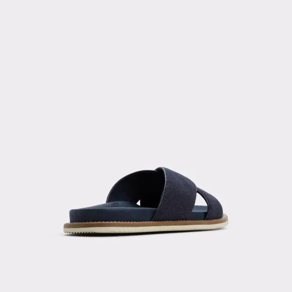 Navy  Cross-Woven Rubber Slippers