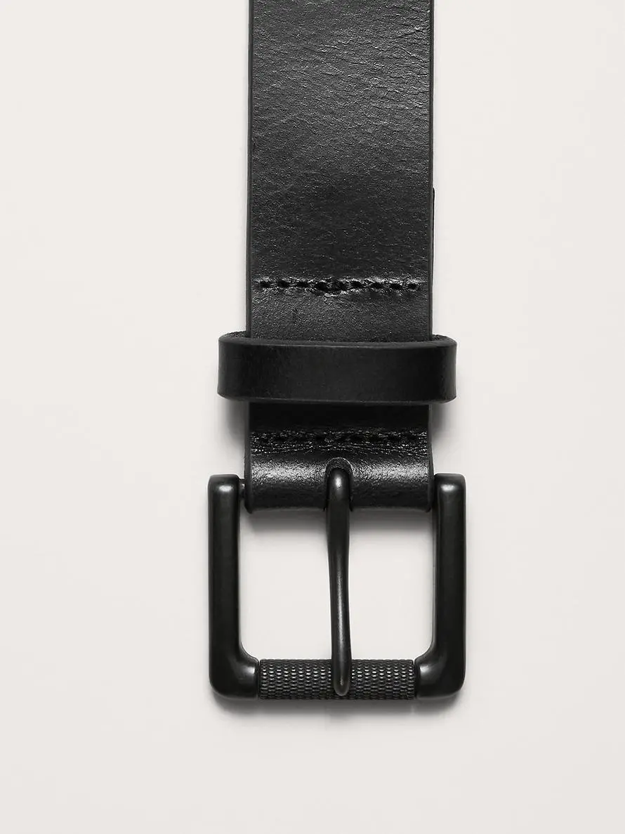 Wide Tooth Men's Casual Black Belt