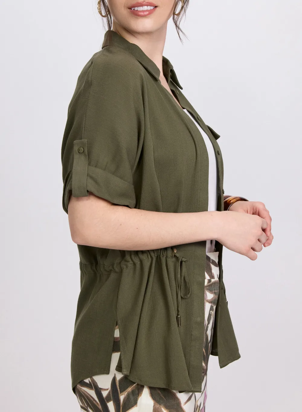 Versatile Casual Shirt In Safari Green