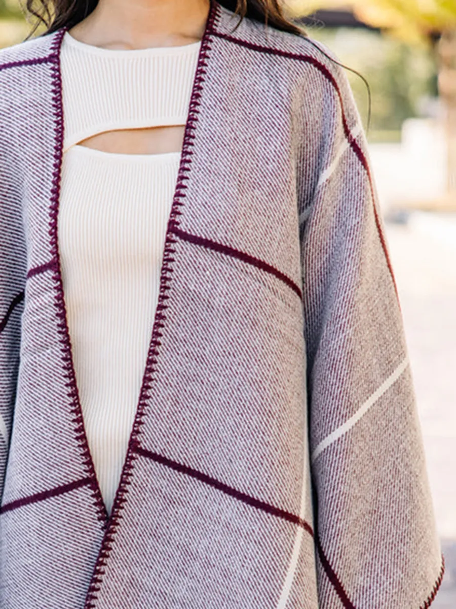 Red Plaid Poncho