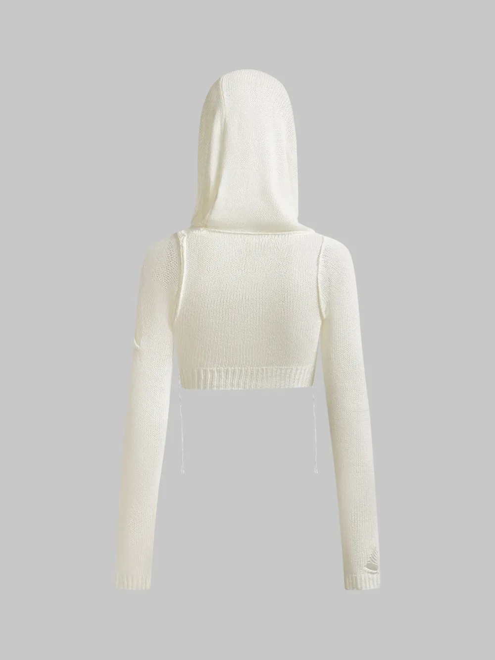 Black Hooded Cut Out Top Sweater