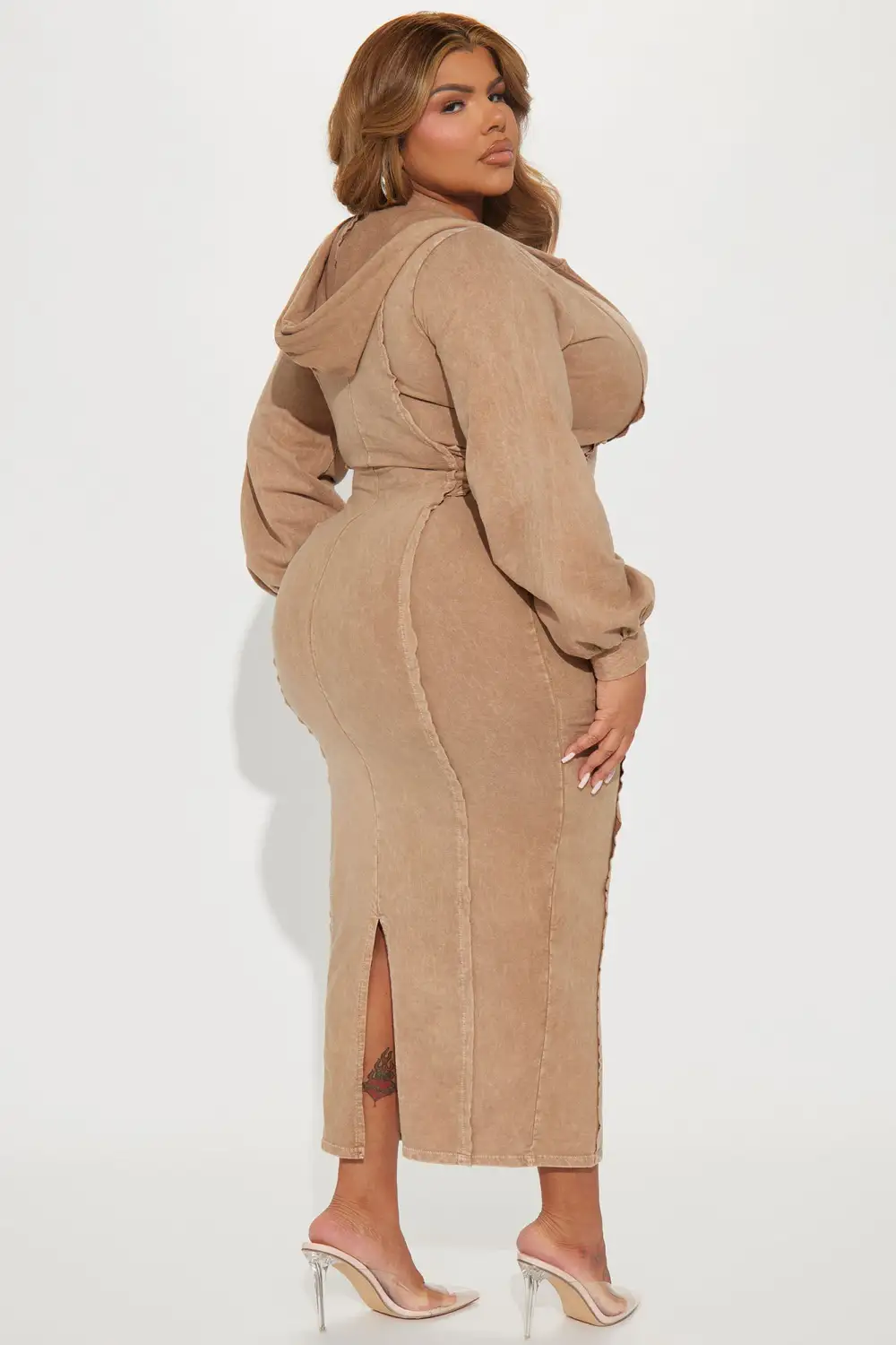 The Grind Hooded Maxi Dress - Mocha