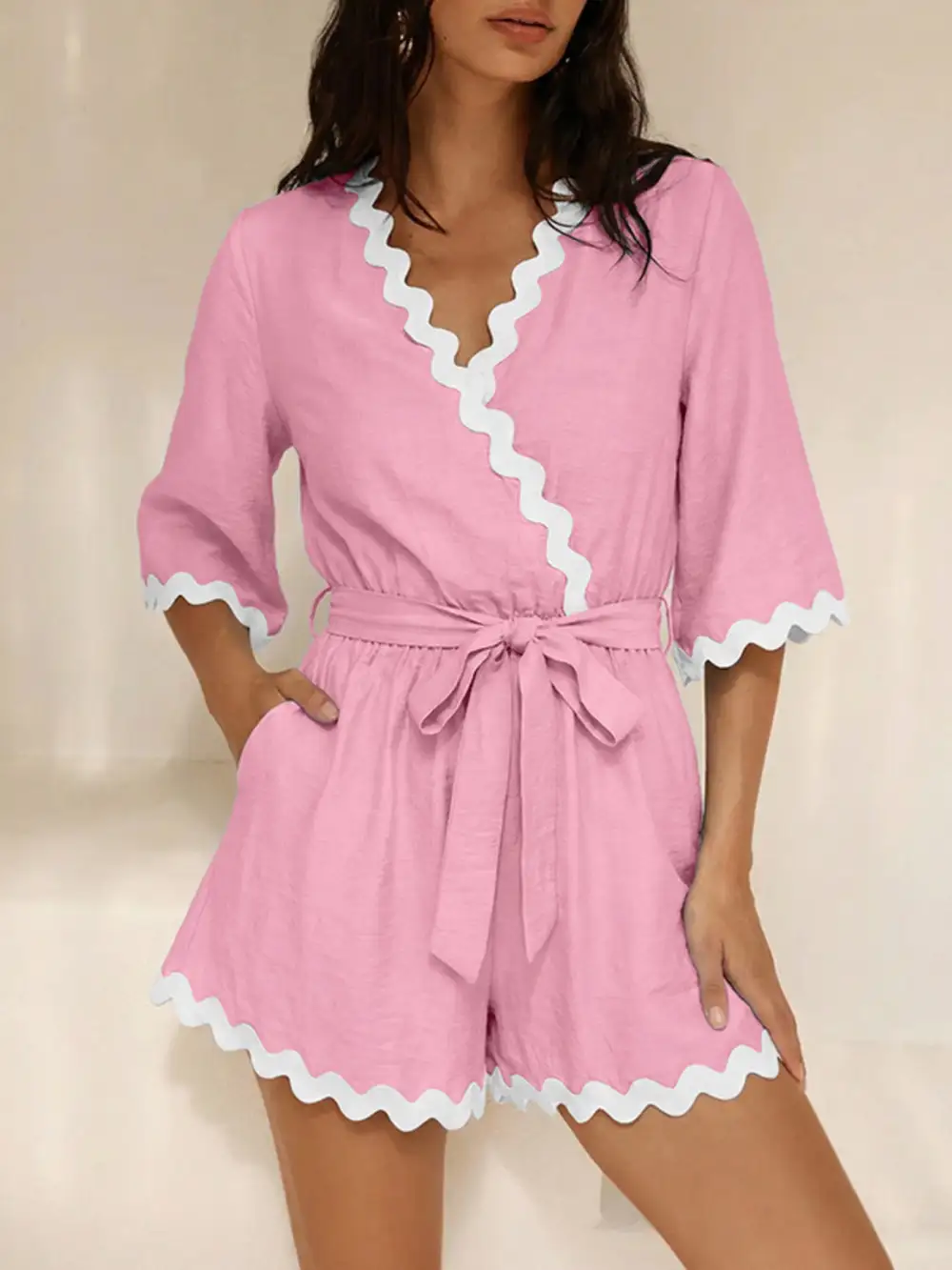 Jumpsuit Scalloped Romper