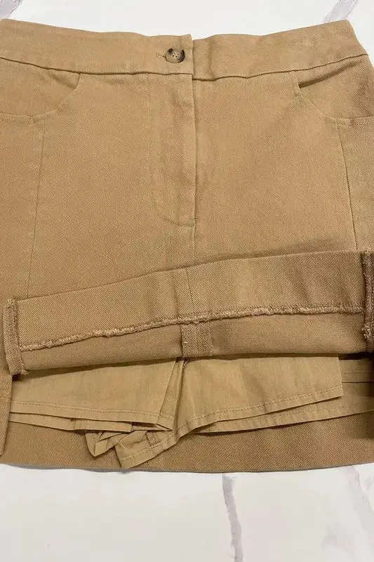Comfort Stretch Cotton Slit Skirt