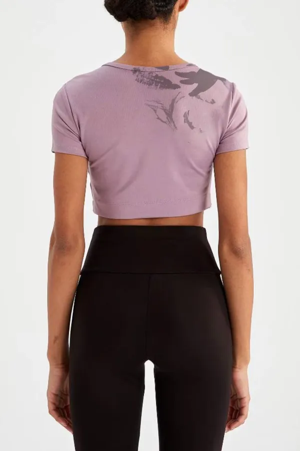 Crew Neck Short Sleeve Crop T-Shirt