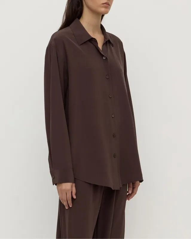 Ganache Silk Long Sleeve Shirt