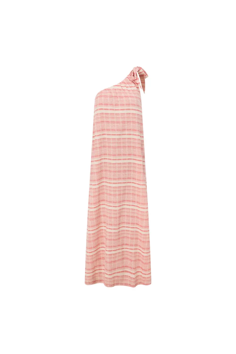 One Shoulder Striped Maxi Dress