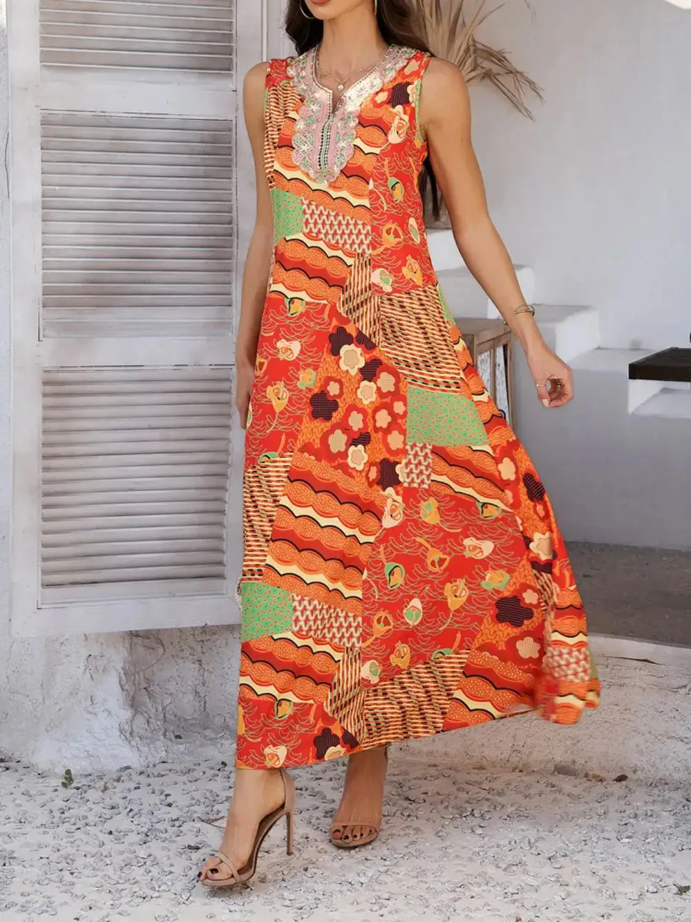 Relaxed Soft Maxi Printed Dress