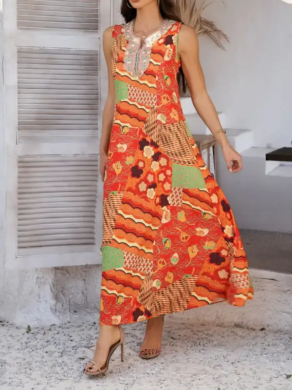 Relaxed Soft Maxi Printed Dress