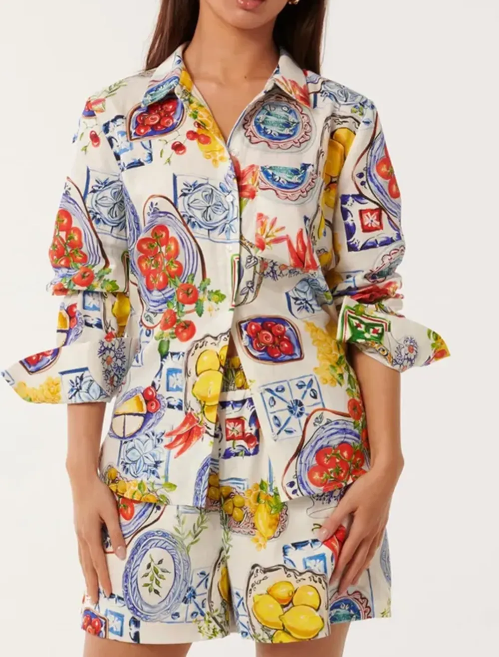 Colorful Oversized Linen Shirt