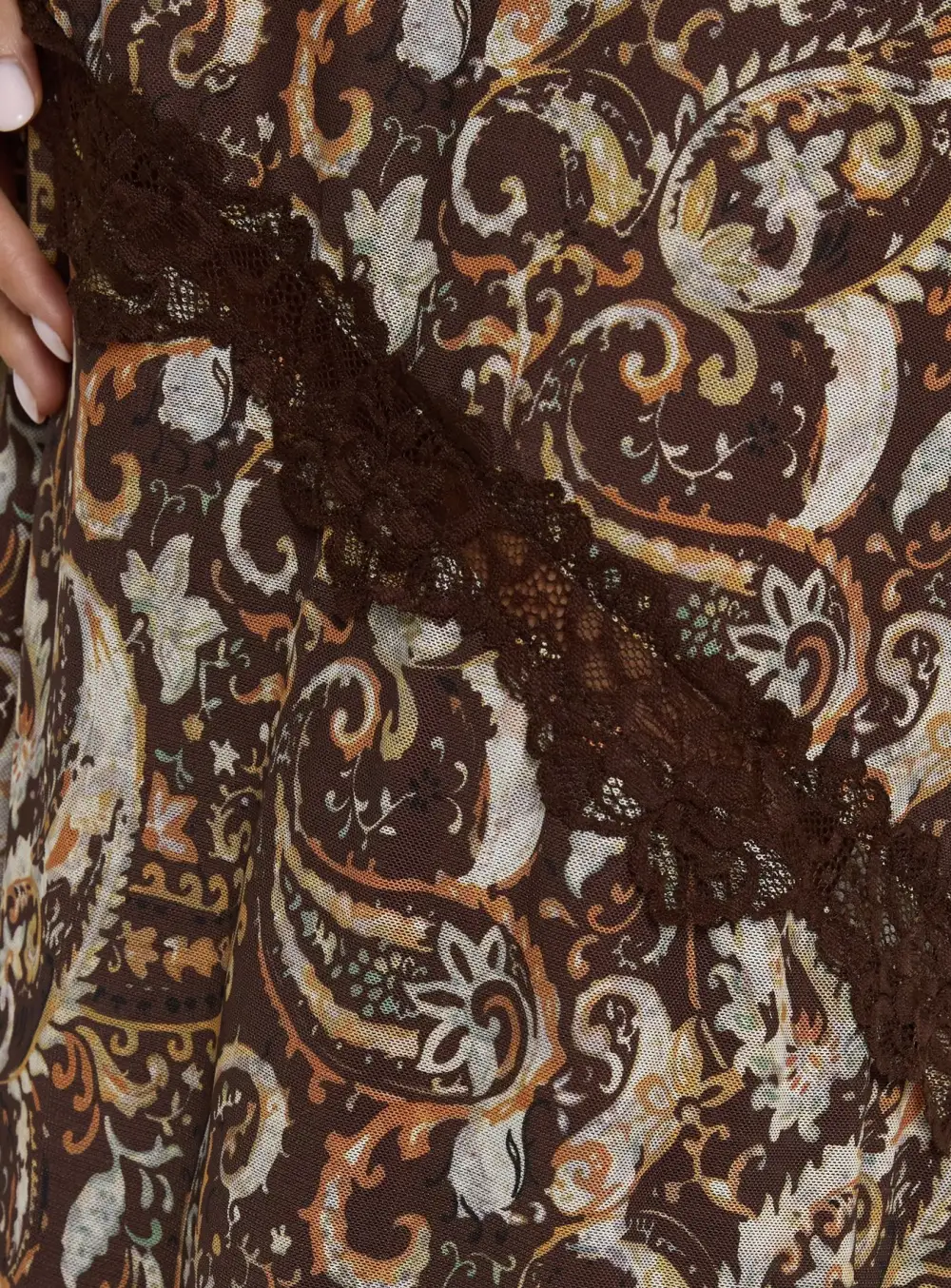 Clean Line Lace Detail Maxi Dress