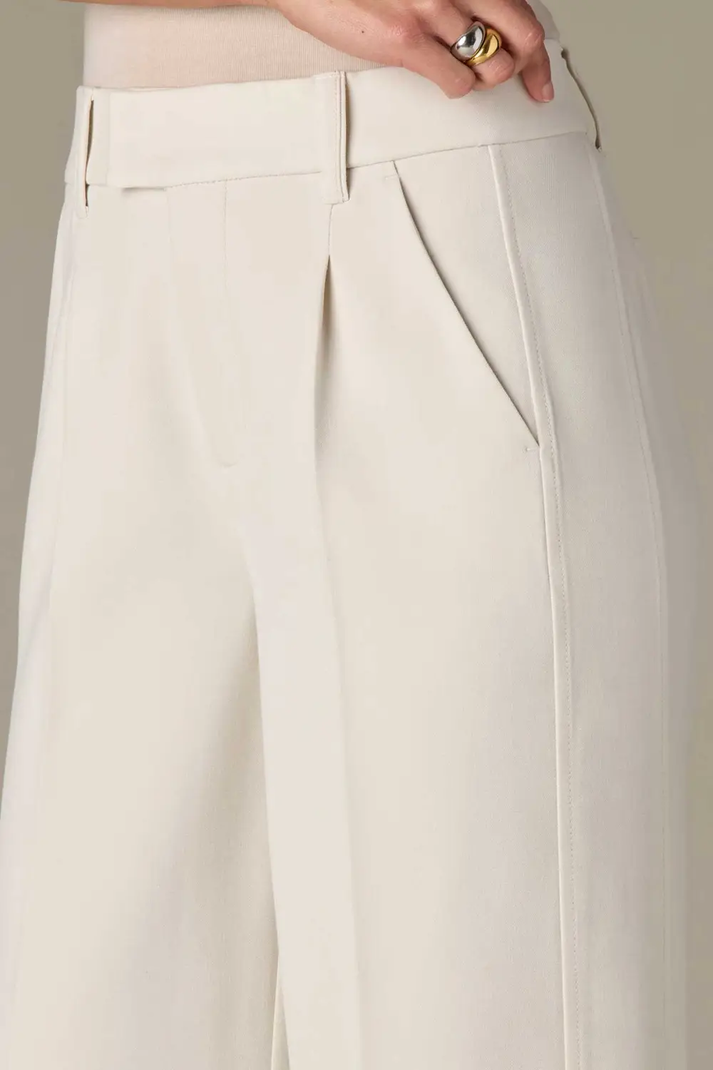 Petite Extended Tab Side Panel Tailored Trousers