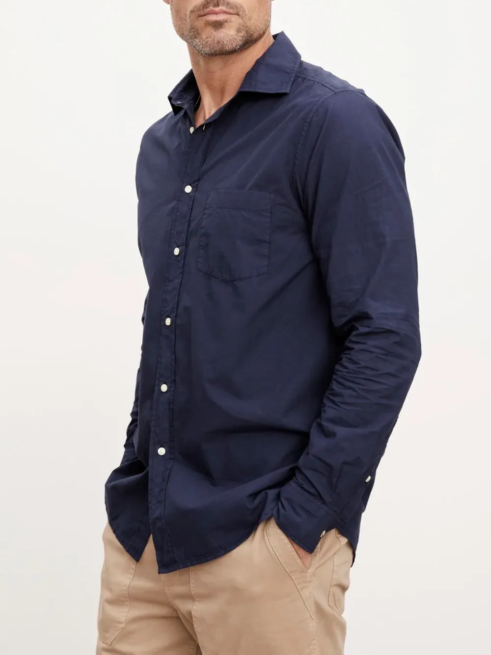 Pocket Front Solid Casual Long Sleeve Shirt