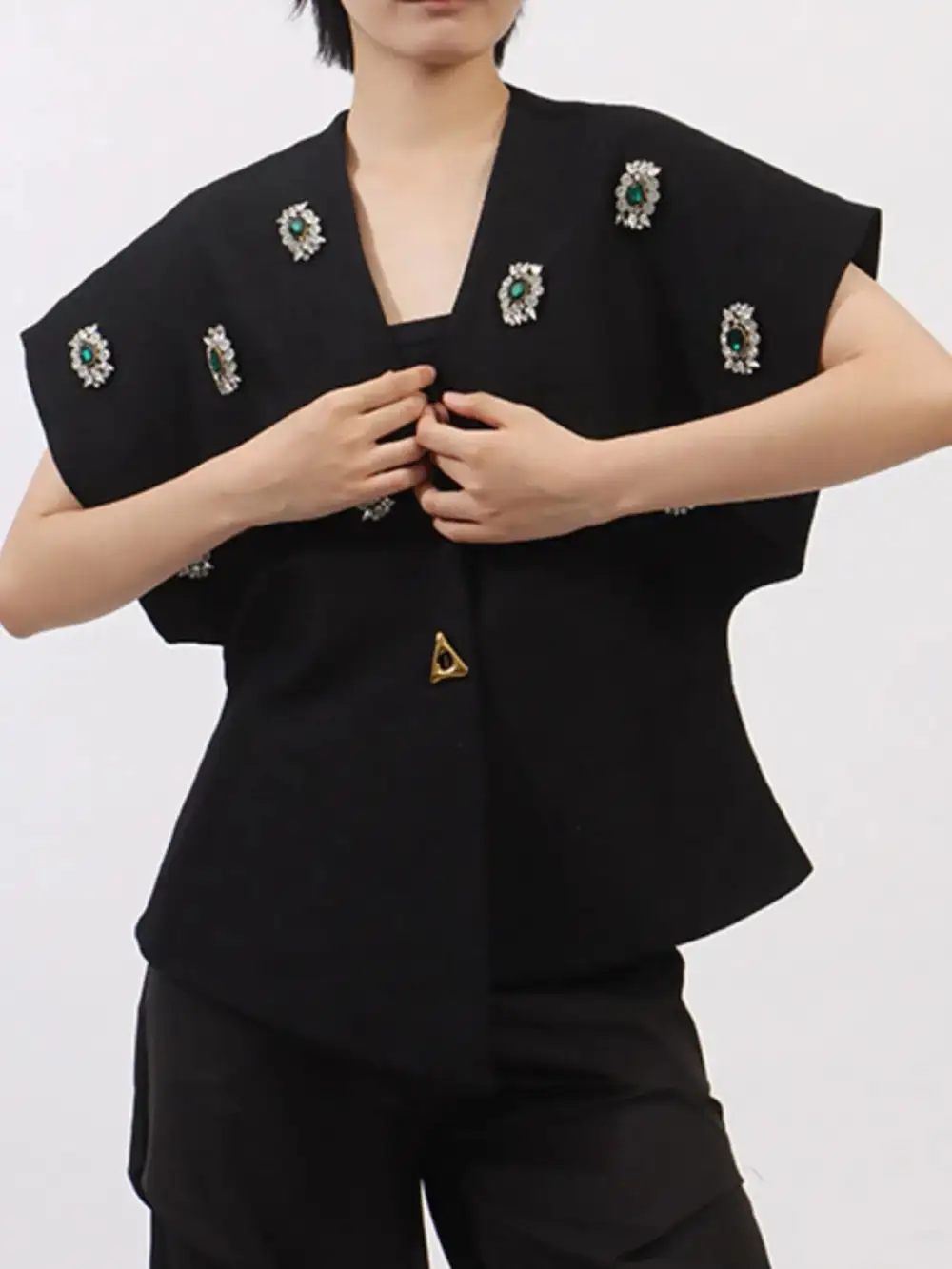 Plus Size Rhinestone Relaxed