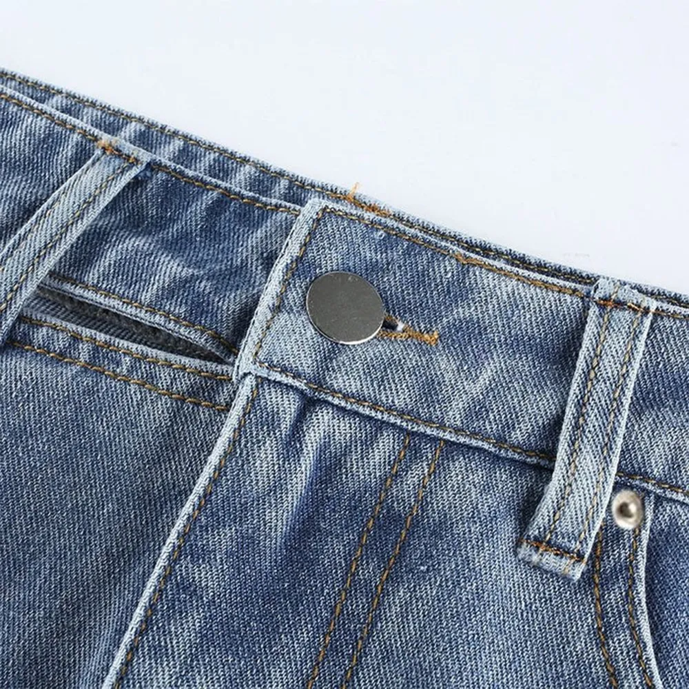 Denim Casual High Waist Mini Skirt