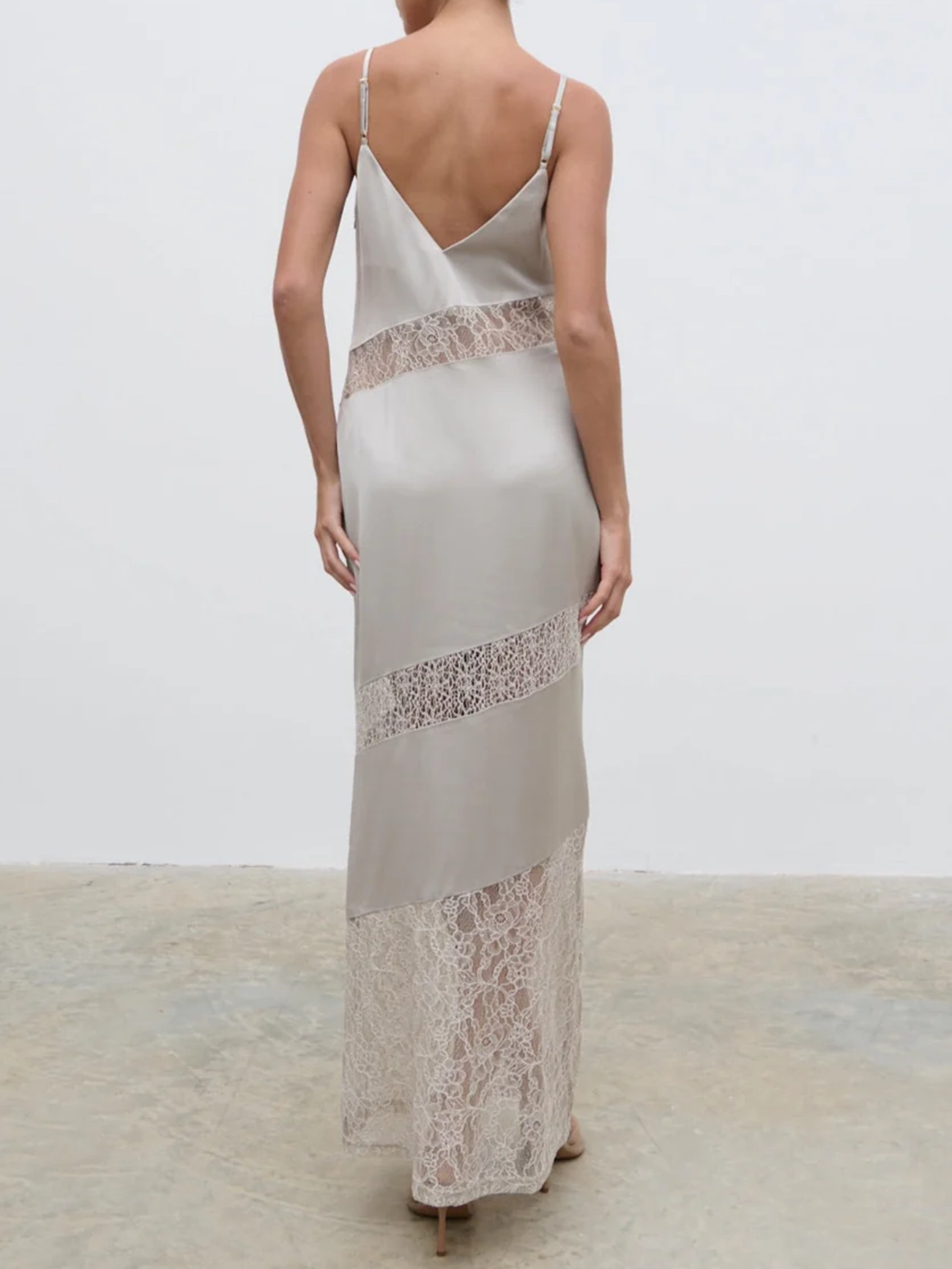 Lace Inserted Slip Dress