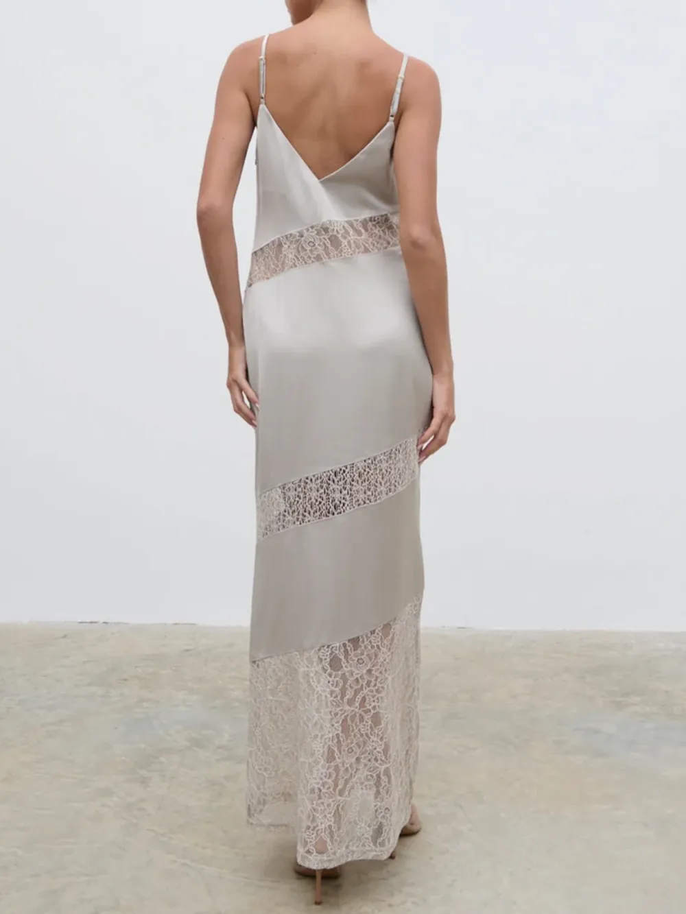 Lace Inserted Slip Dress