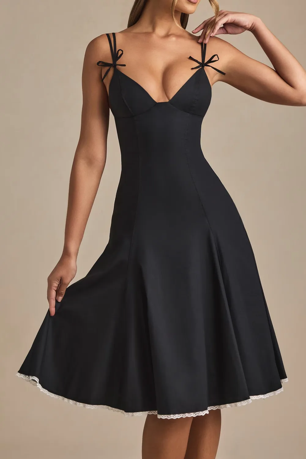 Pure Cotton Breathable Girly Bowknot Ladies Dress