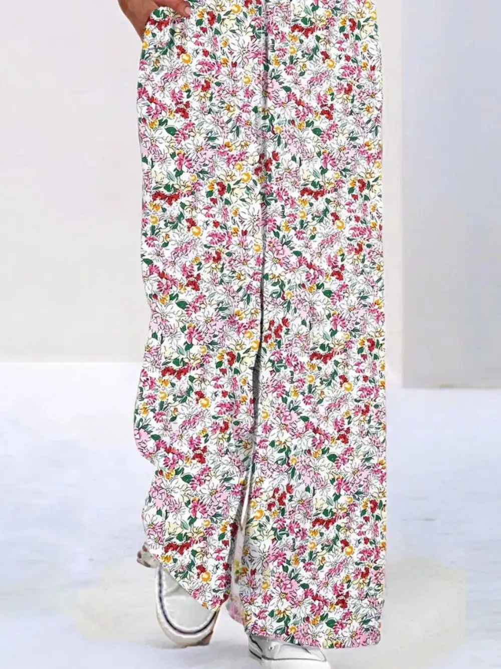 Modern Floral Wide Leg Jumpsuit