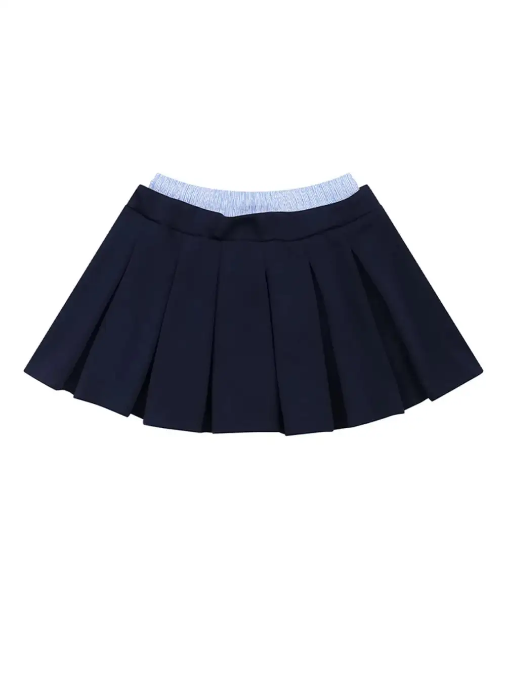 Pleated Drawstring Mini Skirt